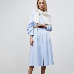 Lafayette 148 New York Blue and White Striped Dress